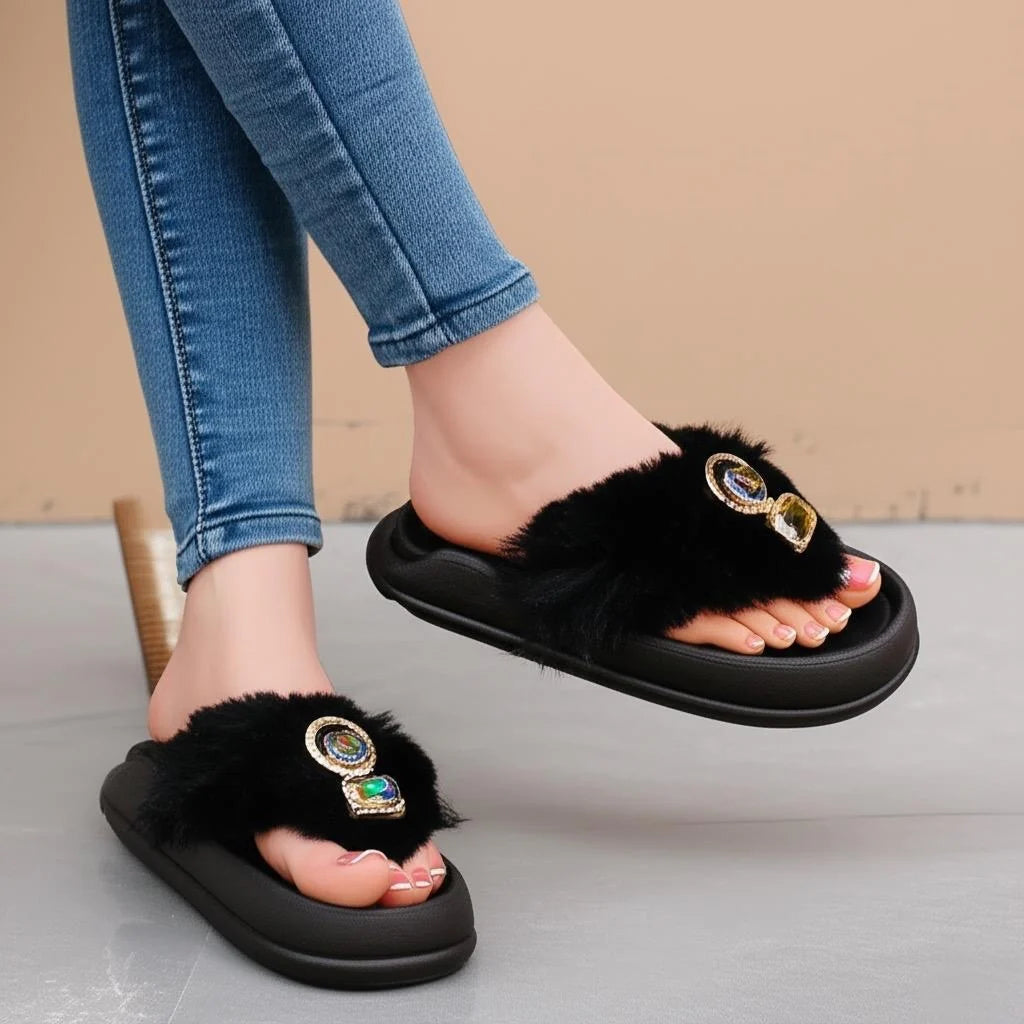 Stylish fur Slippers for Women |  Limited-time Offer