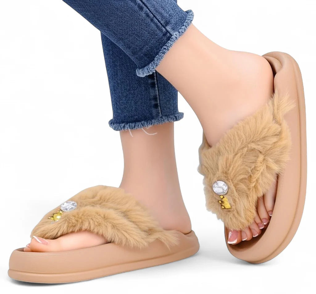 Stylish fur Slippers for Women |  Limited-time Offer