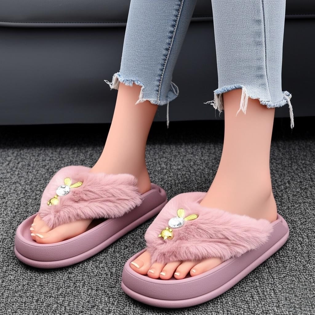 Stylish fur Slippers for Women |  Limited-time Offer