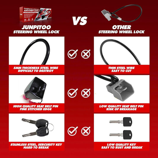 Universal Car Seat Belt Steering Wheel Lock